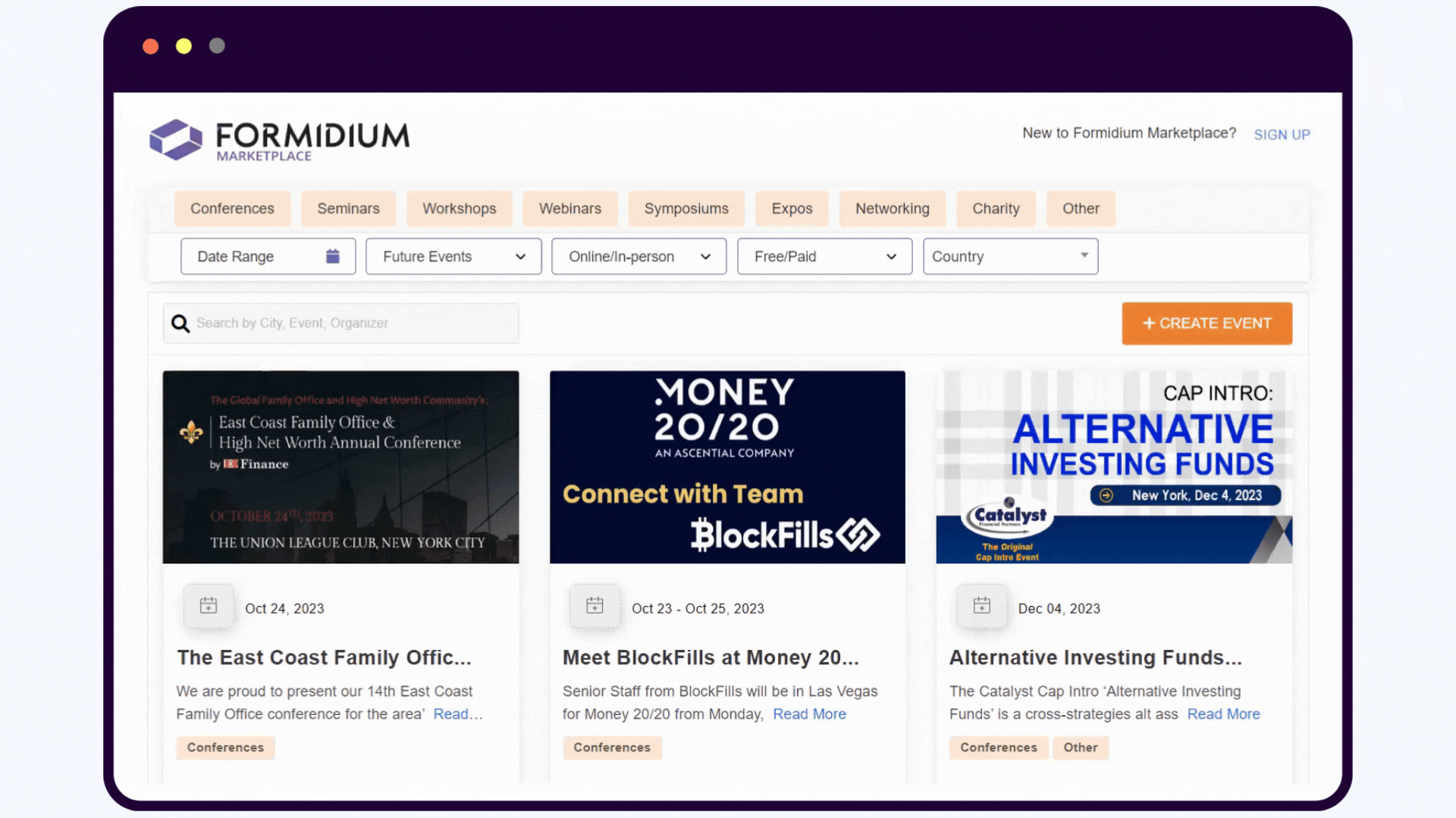 Formidium Marketplace Unveils Alternative Investment Industry’s Most Comprehensive Events Calendar