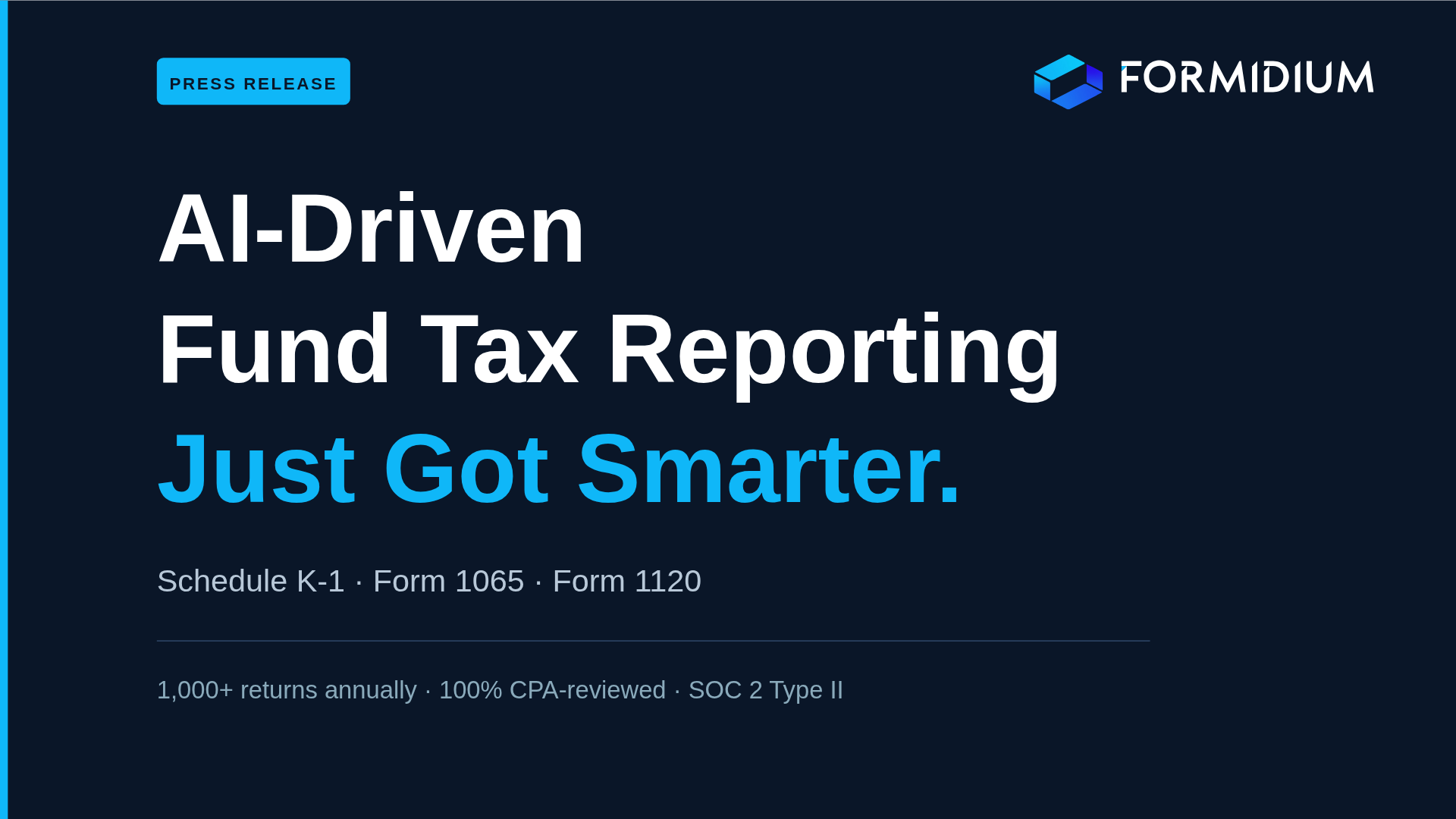 Formidium Expands AI-Driven Tax Reporting in Seamless for Schedule K-1, Form 1065, and Form 1120 Production